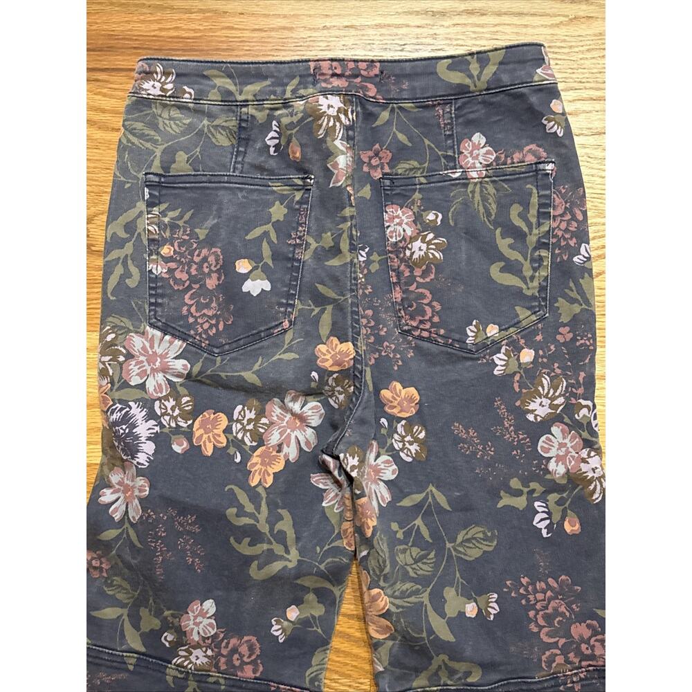 Free People We The Free Youthquake Purple Navy Floral Flare Jeans Pants Crop 30 - Picture 5 of 9